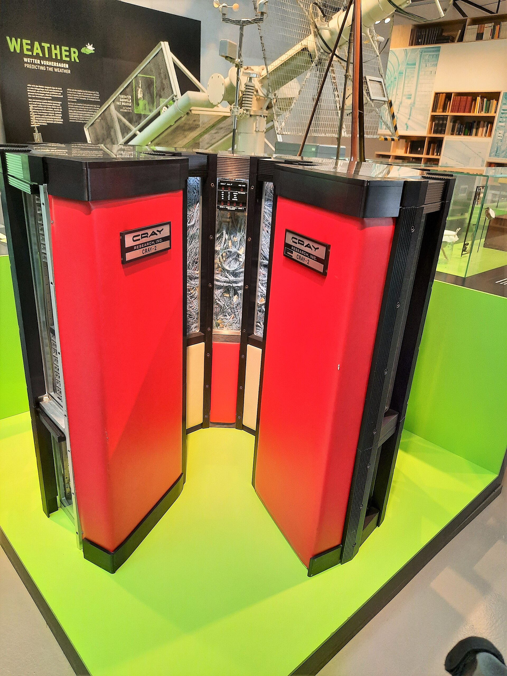 A Cray-2 supercomputer at the Museum für Verkehr und Technik, Berlin, 2022.